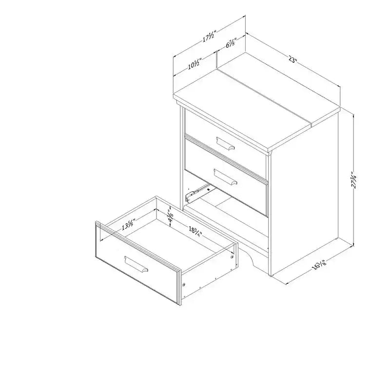 Nightstand with Charging Station and Drawers Gray Maple Versa
