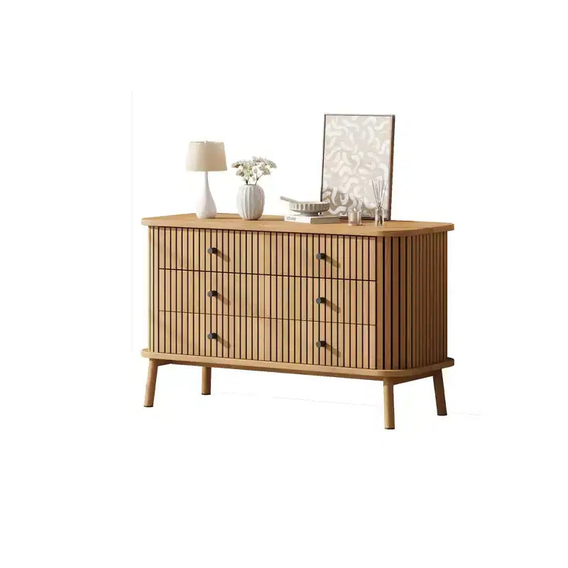 47 6-Drawer Dresser, Compact Wood Chest with Metal Legs, Farmhouse Storage Organizer for Bedroom, Nursery, or Apartment