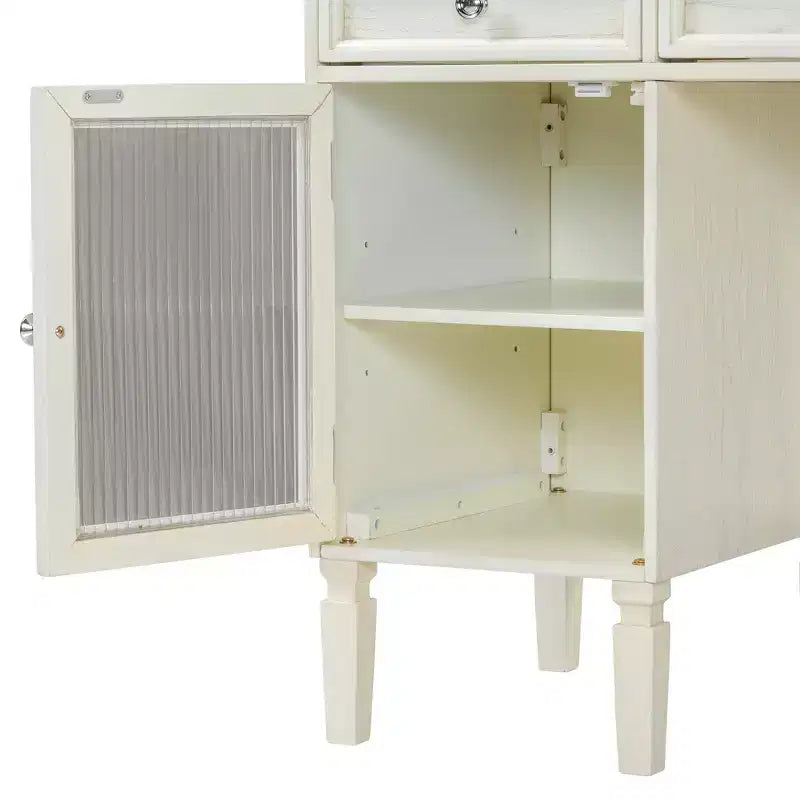 Coiffeuse avec miroir rabattable, tabouret, tiroir et placard, table de maquillage blanche, table de toilette, bureau d'ordinateur multifonctionnel