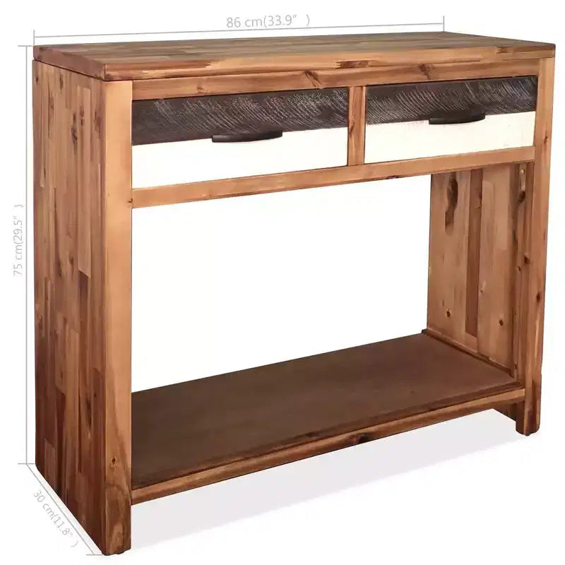 Console Table Solid Acacia and Engineered Wood 33.9x11.8x29.5