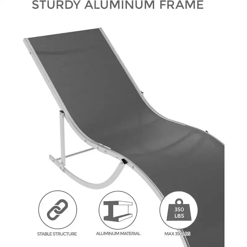 2Pcs Outdoor Beach Chaise Lounge, Patio Poolside Sunbathing Chairs, Adjustable Tanning Recliner for Deck, Garden, Backyard, Balcony, Black/Taupe/Grey