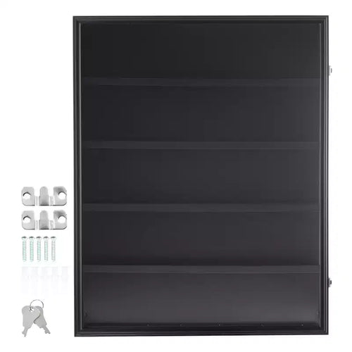 VEVOR 35 Graded Sports Card Display Case, 24.3x30.5x2.1 in, Baseball Card Display Frame with 98% UV Protection Clear View PC Glass, Black