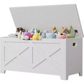 39.4'' Storage Bench, Wooden Storage Chest with 2 Safety Hinges, 300 Lbs Large Toy Chest with 2 Handles, Easy Assembly, for Entryway, Bedroom