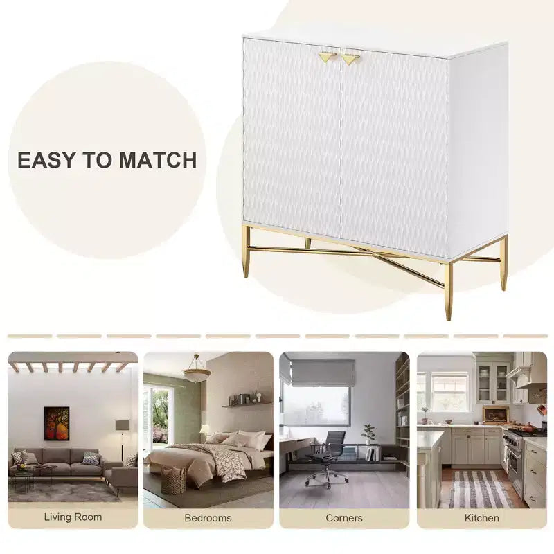 15.75-in W x 32.87-in H MDF 2 Doors Freestanding Utility Storage Cabinet