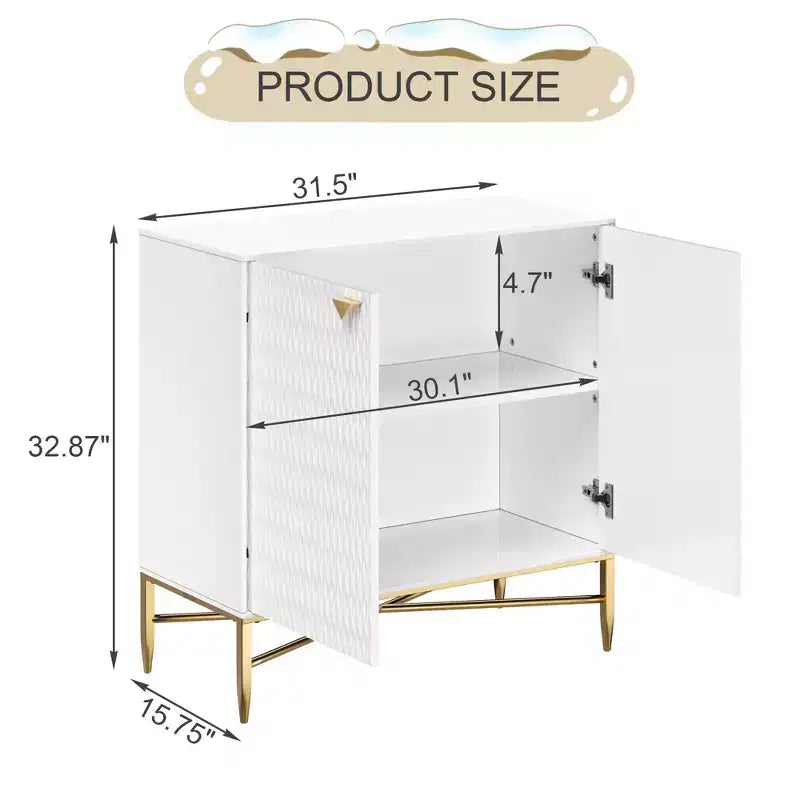 15.75-in W x 32.87-in H MDF 2 Doors Freestanding Utility Storage Cabinet