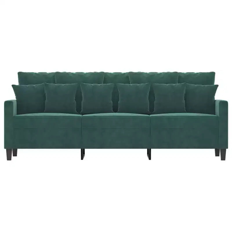 3-seater Sofa Dark Green Velvet (100% polyester), metal, textilene