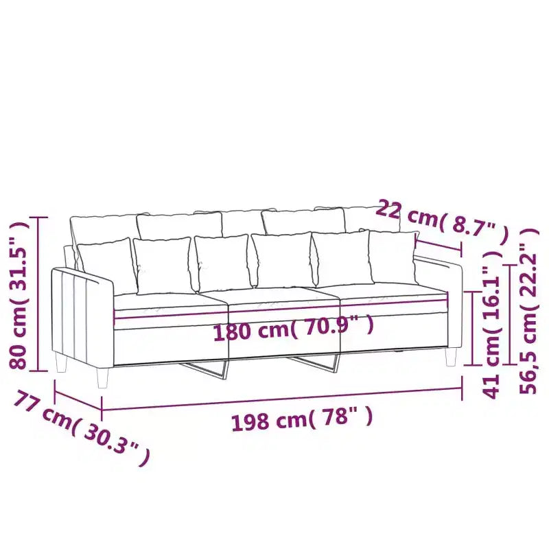 3-seater Sofa Dark Green Velvet (100% polyester), metal, textilene