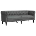 vidaXL Chesterfield Sofa 3-Seater - Dark Gray Fabric Couch/Settee with Sturdy Wood Frame for Living Room/Lounge/Office