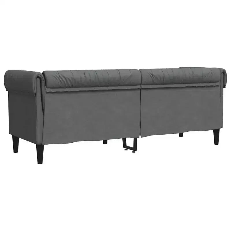 Chesterfield Sofa 3-Seater - Dark Gray Fabric Couch/Settee with Sturdy Wood Frame for Living Room/Lounge/Office