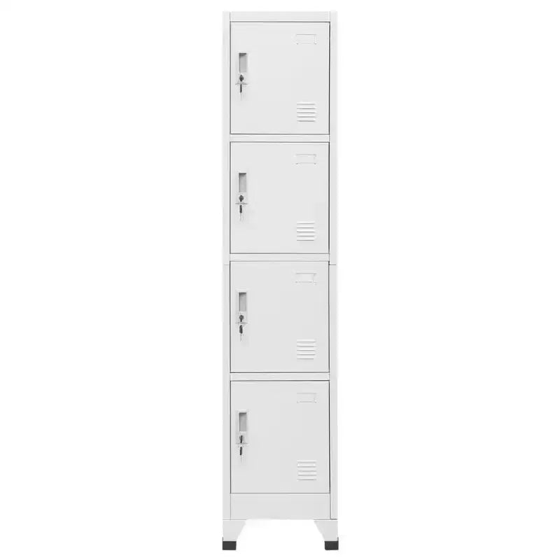 vidaXL Locker Grey Steel Medium Cabinet Rectangular Industrial