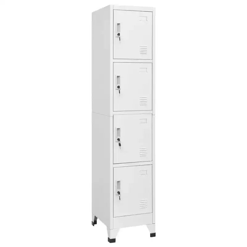 Locker Grey Steel Medium Cabinet Rectangular Industrial