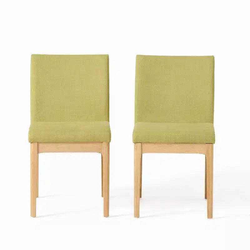 Hampton Mid-Century Modern Fabric Upholstered Armless Dining Chairs (Set of 2)
