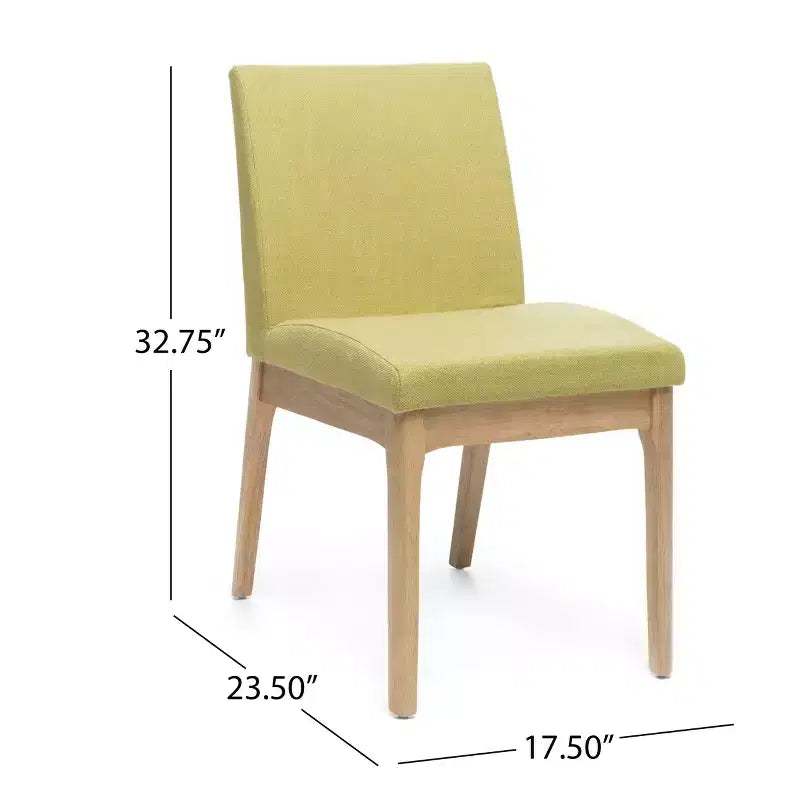 Hampton Mid-Century Modern Fabric Upholstered Armless Dining Chairs (Set of 2)