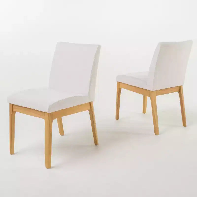 Hampton Mid-Century Modern Fabric Upholstered Armless Dining Chairs (Set of 2)