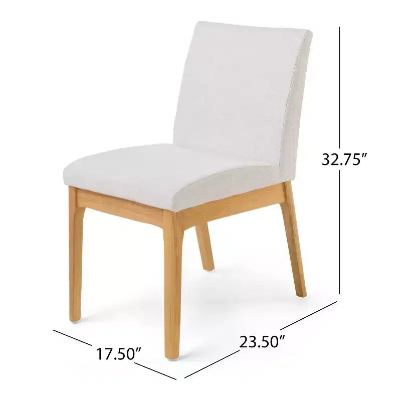Hampton Mid-Century Modern Fabric Upholstered Armless Dining Chairs (Set of 2)