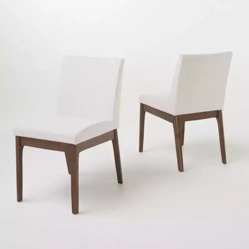 Hampton Mid-Century Modern Fabric Upholstered Armless Dining Chairs (Set of 2)