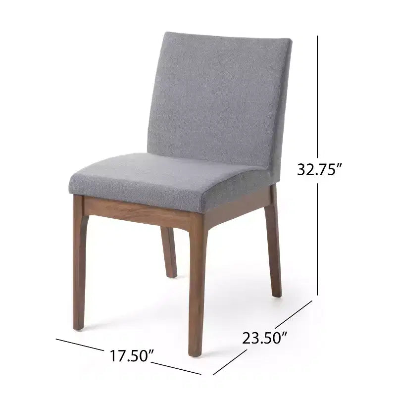 Hampton Mid-Century Modern Fabric Upholstered Armless Dining Chairs (Set of 2)