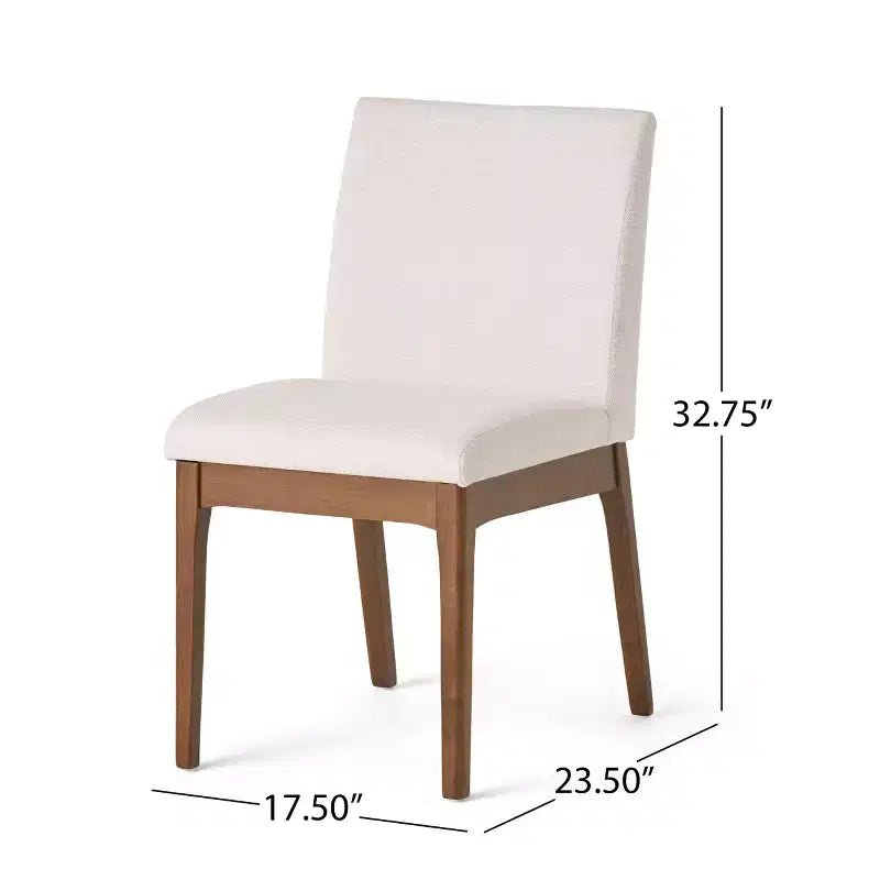 Hampton Mid-Century Modern Fabric Upholstered Armless Dining Chairs (Set of 2)