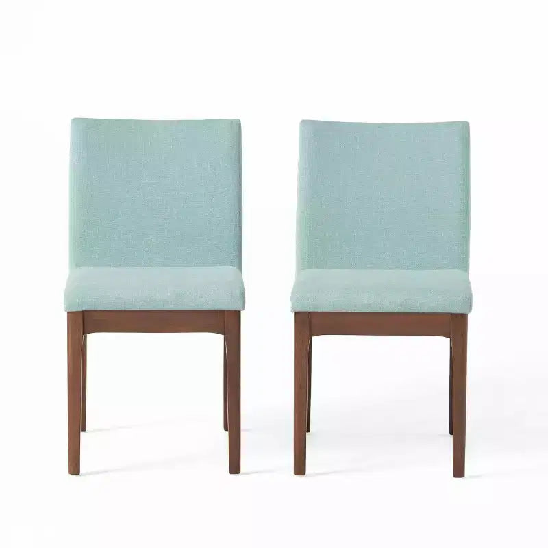 Hampton Mid-Century Modern Fabric Upholstered Armless Dining Chairs (Set of 2)