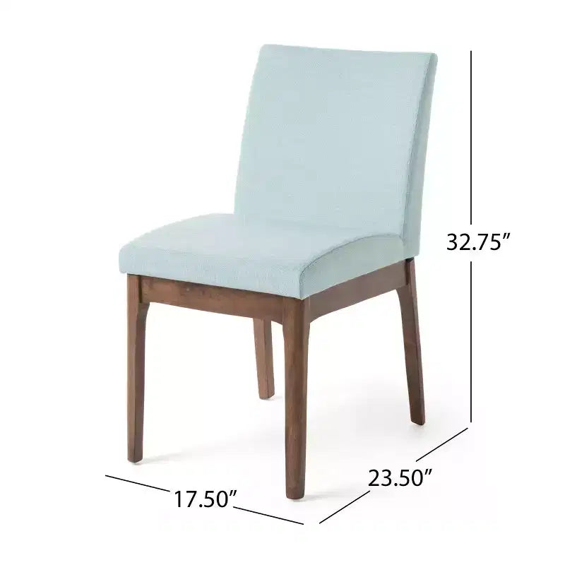 Hampton Mid-Century Modern Fabric Upholstered Armless Dining Chairs (Set of 2)