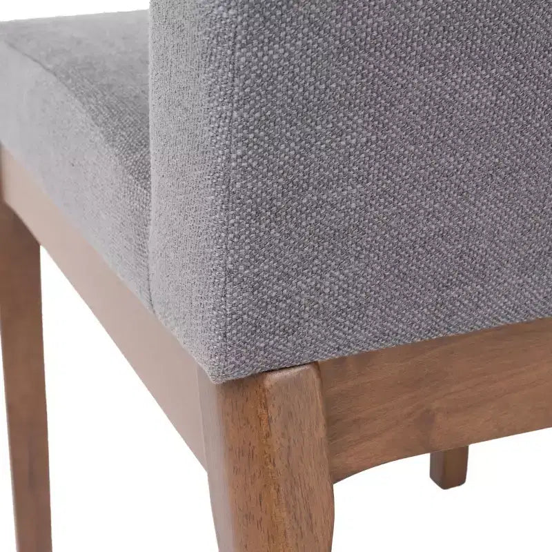Hampton Mid-Century Modern Fabric Upholstered Armless Dining Chairs (Set of 2)