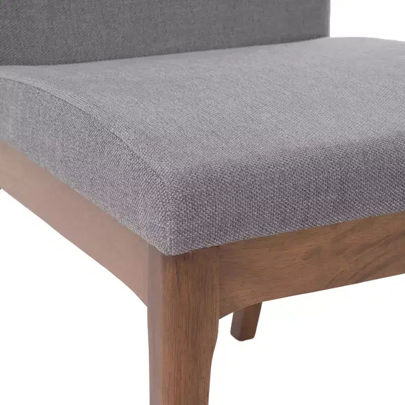 Hampton Mid-Century Modern Fabric Upholstered Armless Dining Chairs (Set of 2)