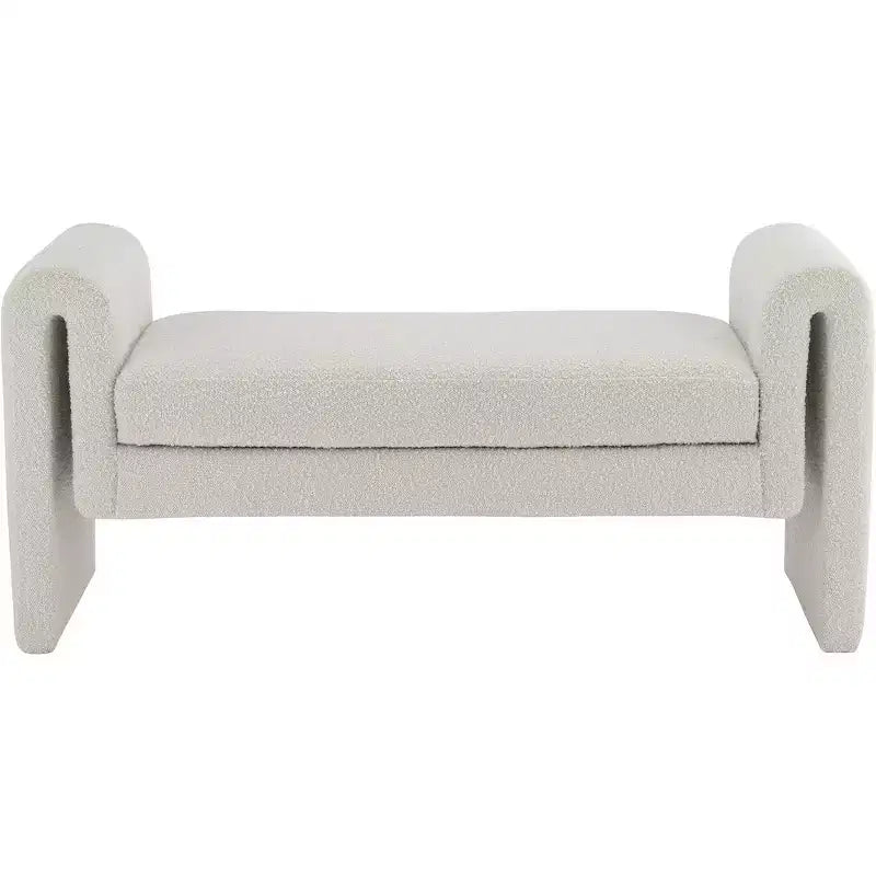 Stylus Boucle Fabric Bench