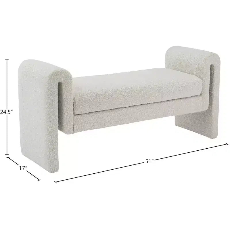 Stylus Boucle Fabric Bench