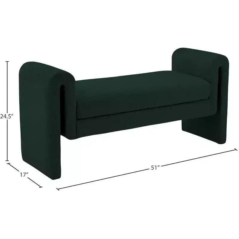 Stylus Boucle Fabric Bench