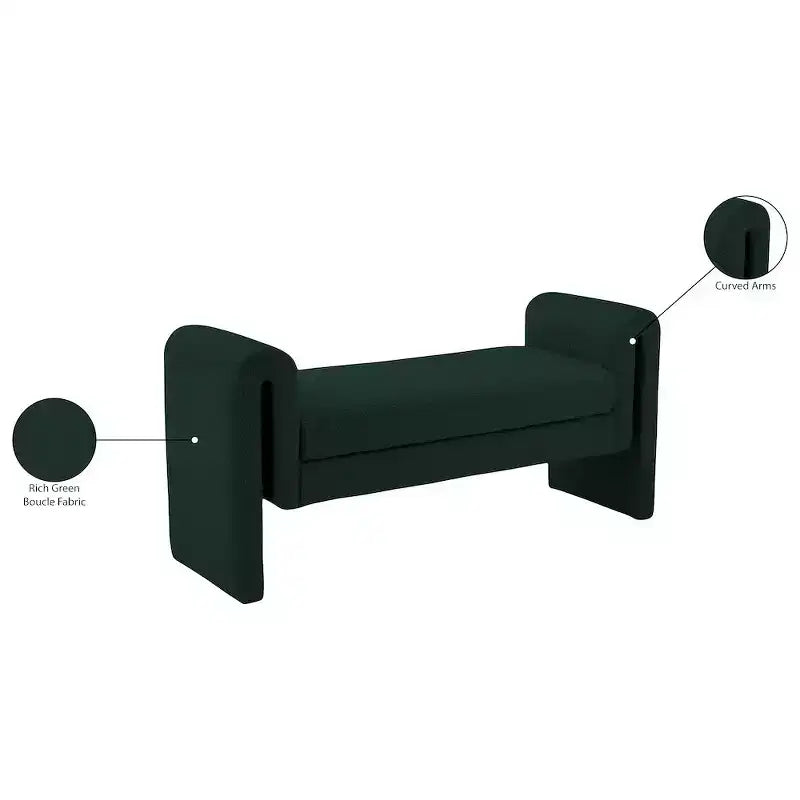 Stylus Boucle Fabric Bench