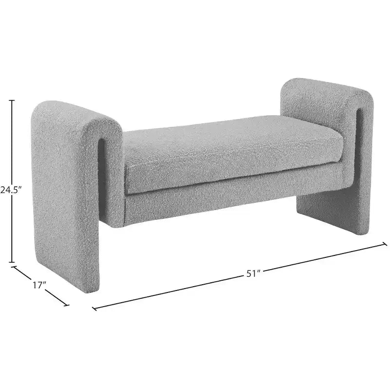 Stylus Boucle Fabric Bench