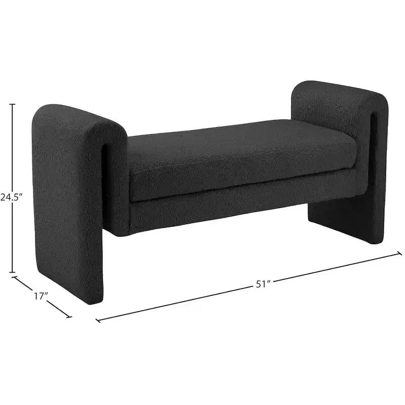 Stylus Boucle Fabric Bench
