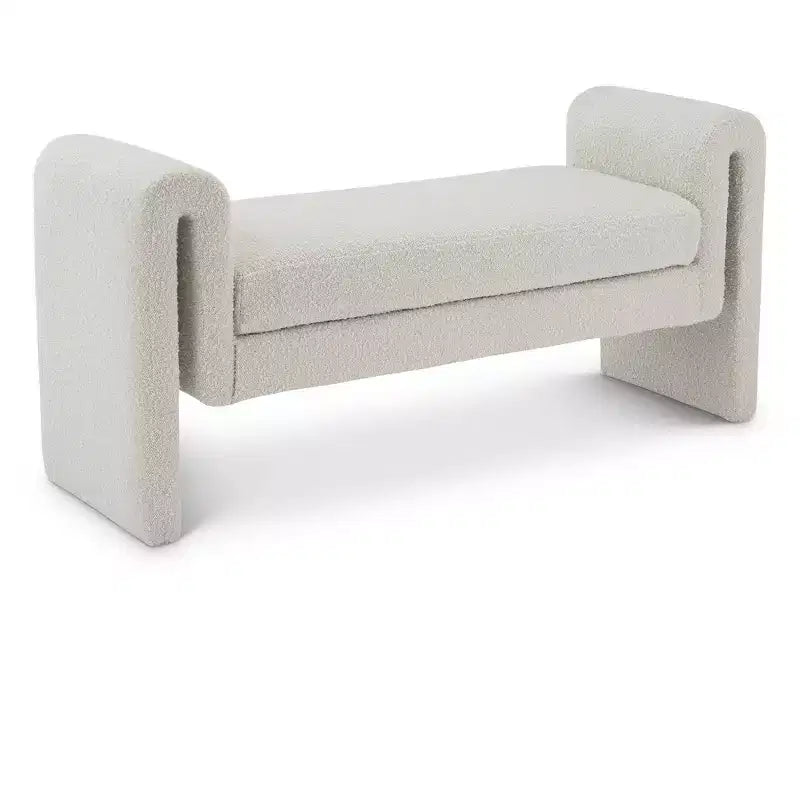 Stylus Boucle Fabric Bench