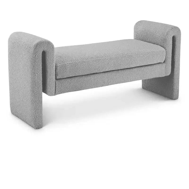 Stylus Boucle Fabric Bench