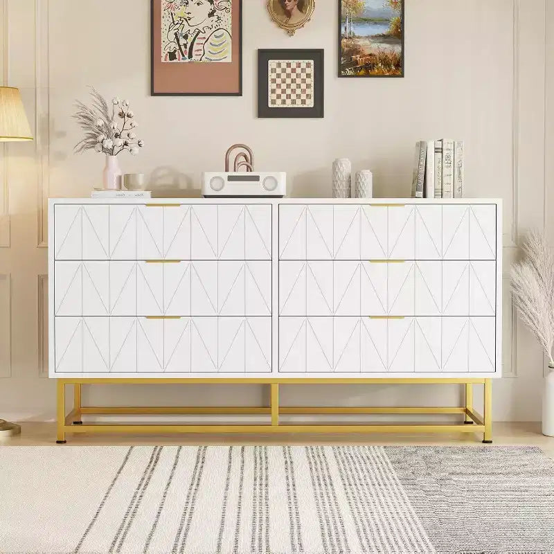 6 Drawer Fabric Dresser, Small Storage Chest with Wood Top, Modern Nightstand and Clothes Organizer for Bedroom, Closet, Living Room