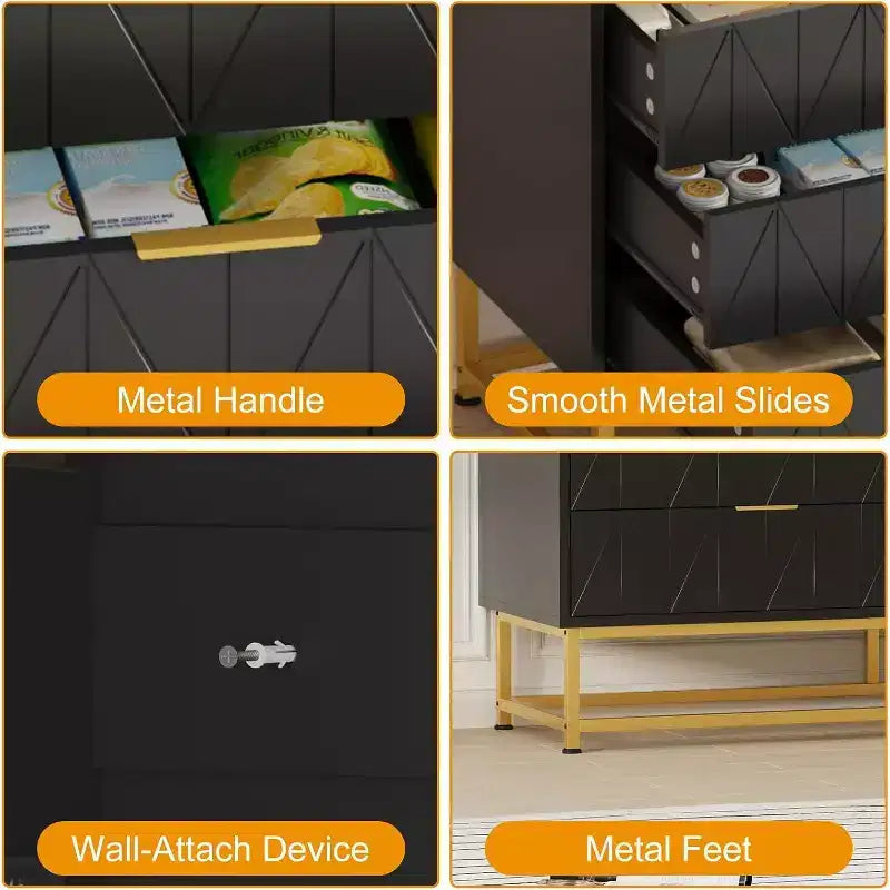 6 Drawer Fabric Dresser, Small Storage Chest with Wood Top, Modern Nightstand and Clothes Organizer for Bedroom, Closet, Living Room