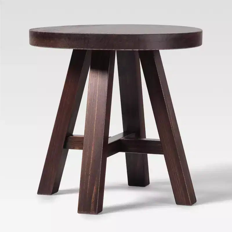Modern Farmhouse Solid Wood 18 Round Side Table