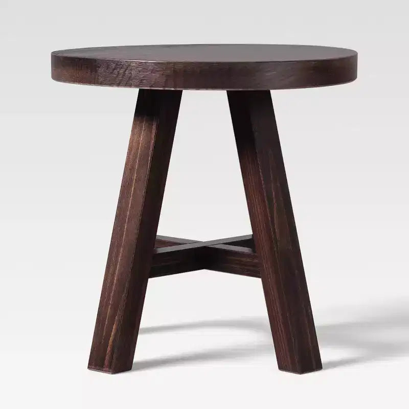 Modern Farmhouse Solid Wood 18 Round Side Table