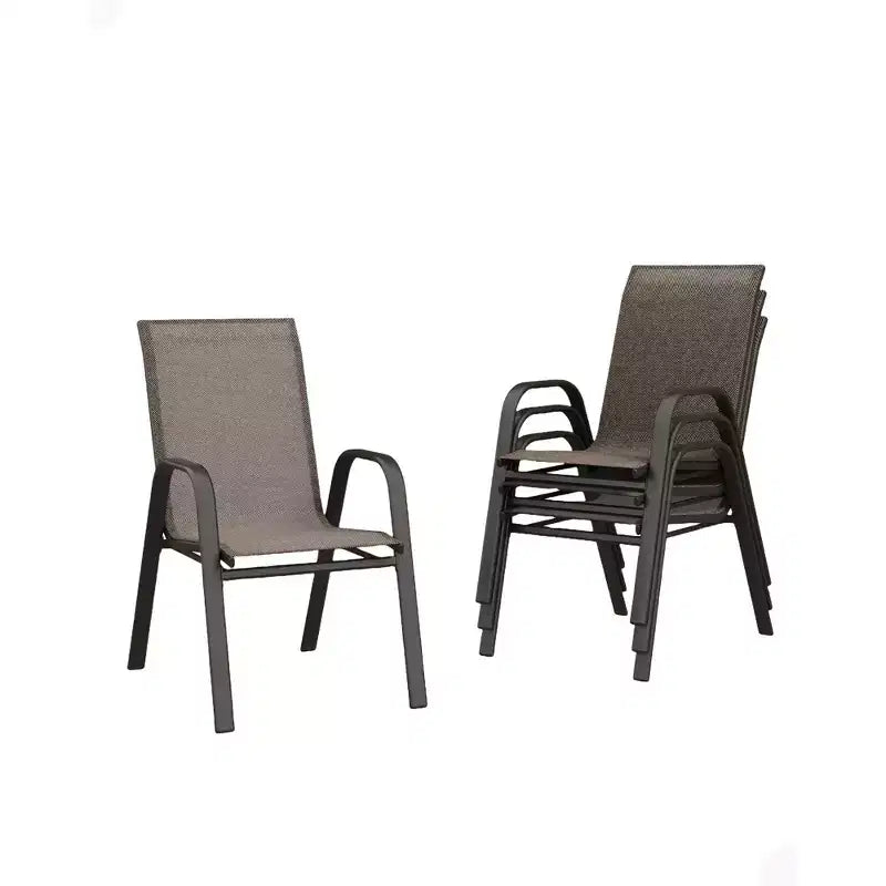 Patio Chairs Set of 4, Outdoor Stackable Dining Chairs for All Weather, Breathable Garden Outdoor Furniture for Backyard