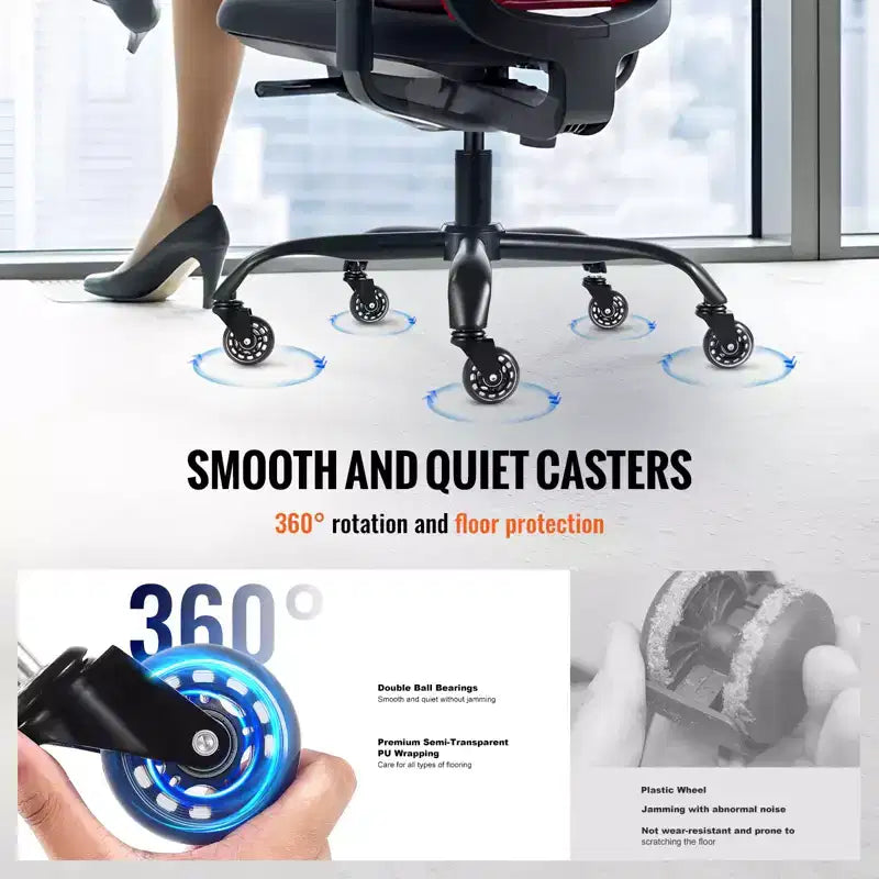 Office Chair Base Replacement, 28, 2500 lbs Static Load Capacity, Heavy Duty Universal Computer Desk Chair Stool Base Part, Black