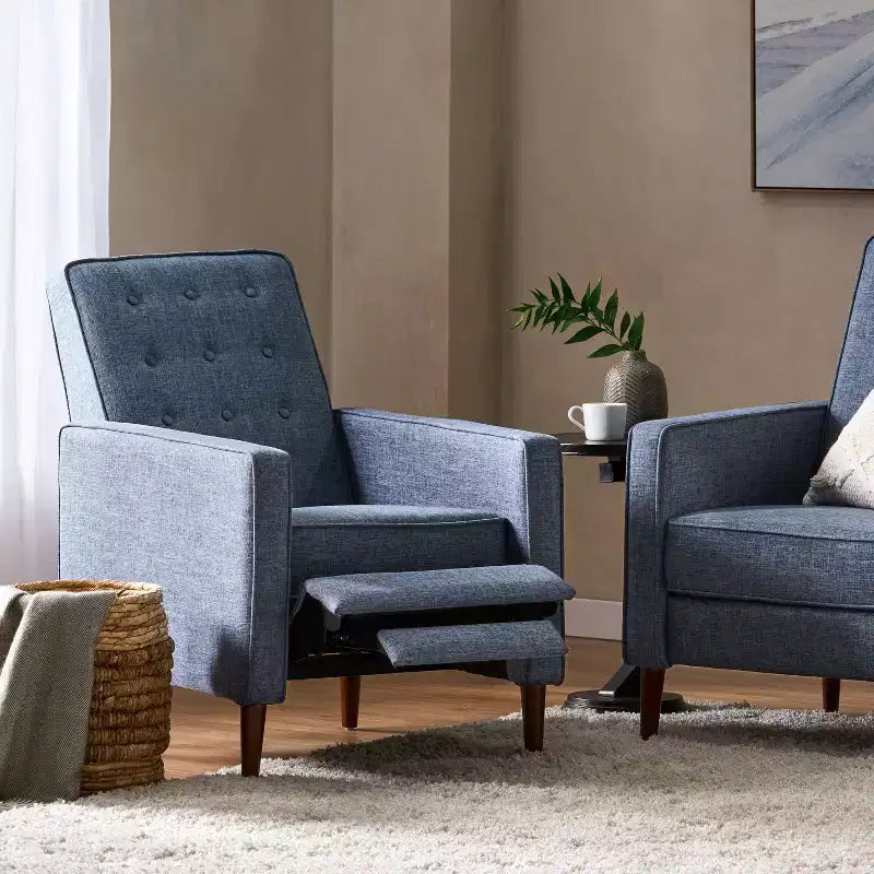 Mason Mid-Century Modern Tufted Pushback Recliners