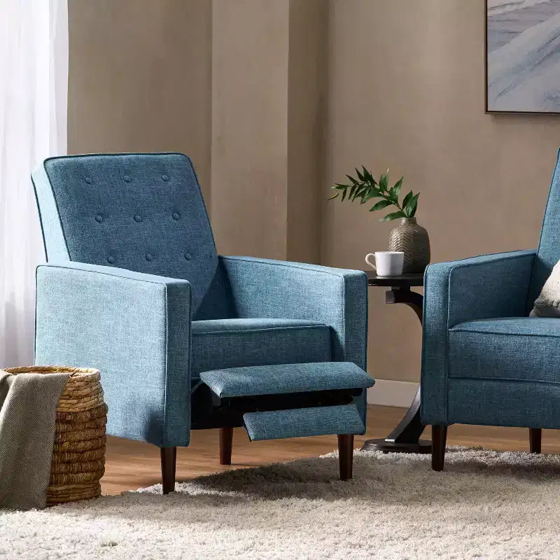Mason Mid-Century Modern Tufted Pushback Recliners