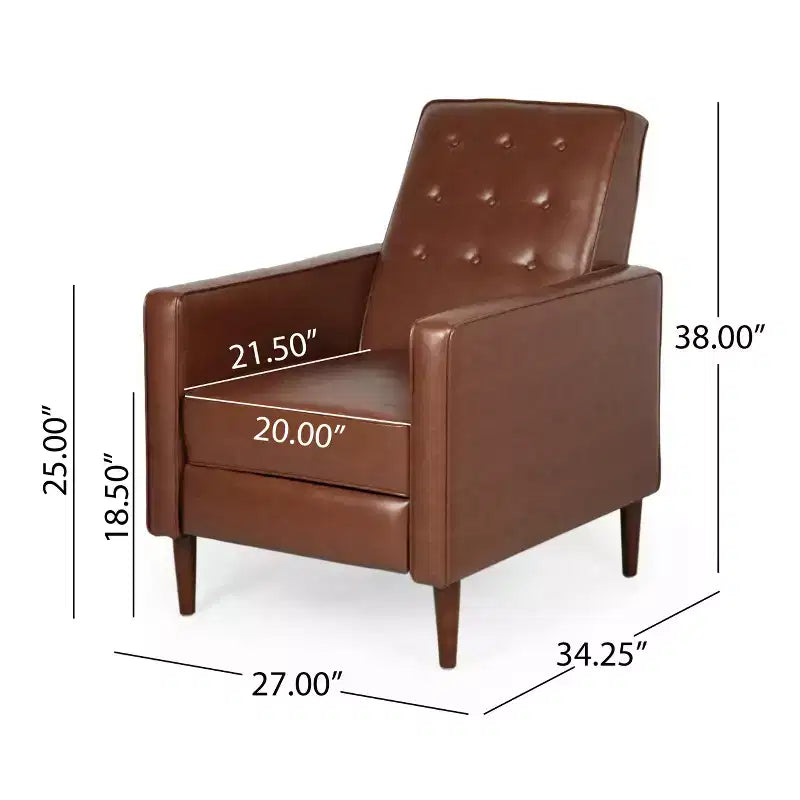 Mason Mid-Century Modern Tufted Pushback Recliners