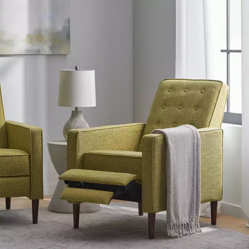Mason Mid-Century Modern Tufted Pushback Recliners