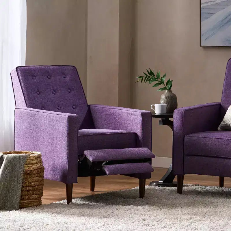 Mason Mid-Century Modern Tufted Pushback Recliners