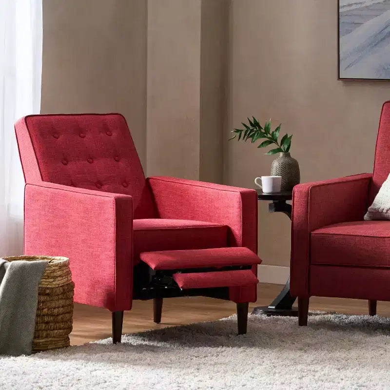 Mason Mid-Century Modern Tufted Pushback Recliners