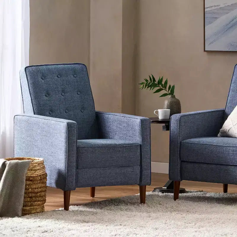 Mason Mid-Century Modern Tufted Pushback Recliners
