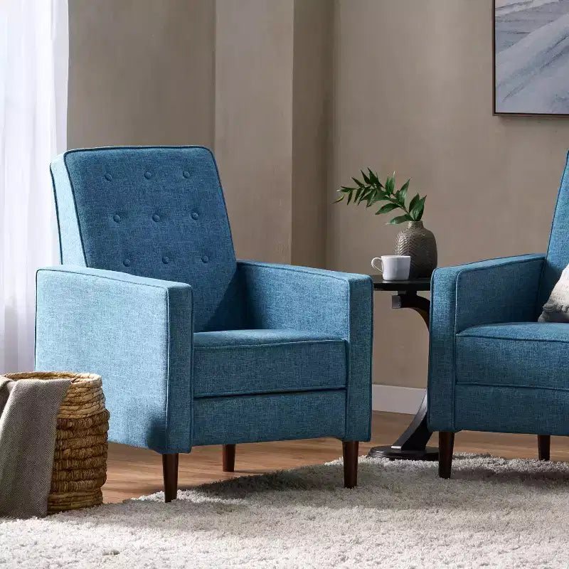 Mason Mid-Century Modern Tufted Pushback Recliners