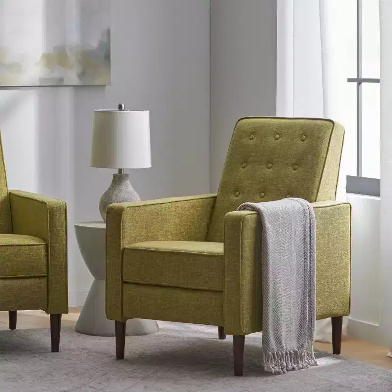 Mason Mid-Century Modern Tufted Pushback Recliners