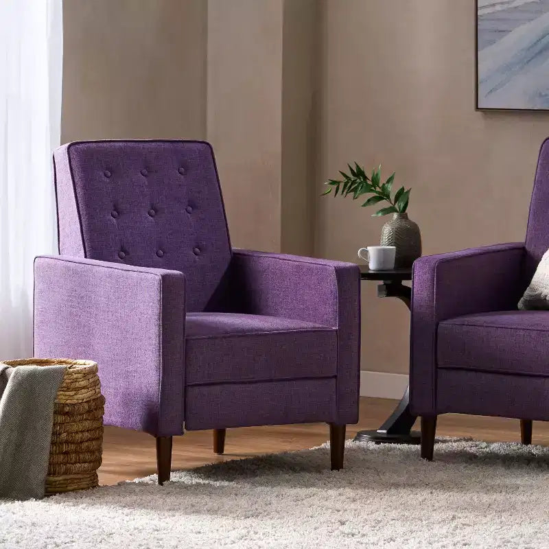 Mason Mid-Century Modern Tufted Pushback Recliners